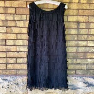 Fringed Shift Mini Dress